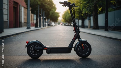 Rider enjoying the comfort and efficiency of their electric scooter while navigating through a busy urban area