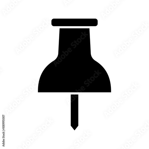 social media, Instagram pin icon. needle, pinned, attach, and note symbol. outlined, flat, vector icon.