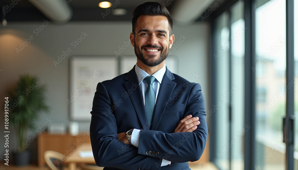 Fototapeta premium Confident Businessman in Modern Office