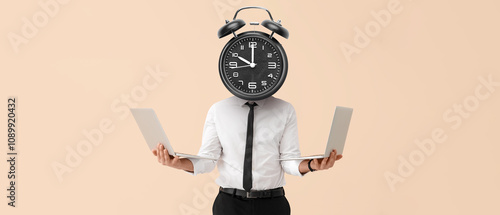 Stressed businessman with l...