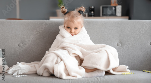 Sick little girl with plaid...