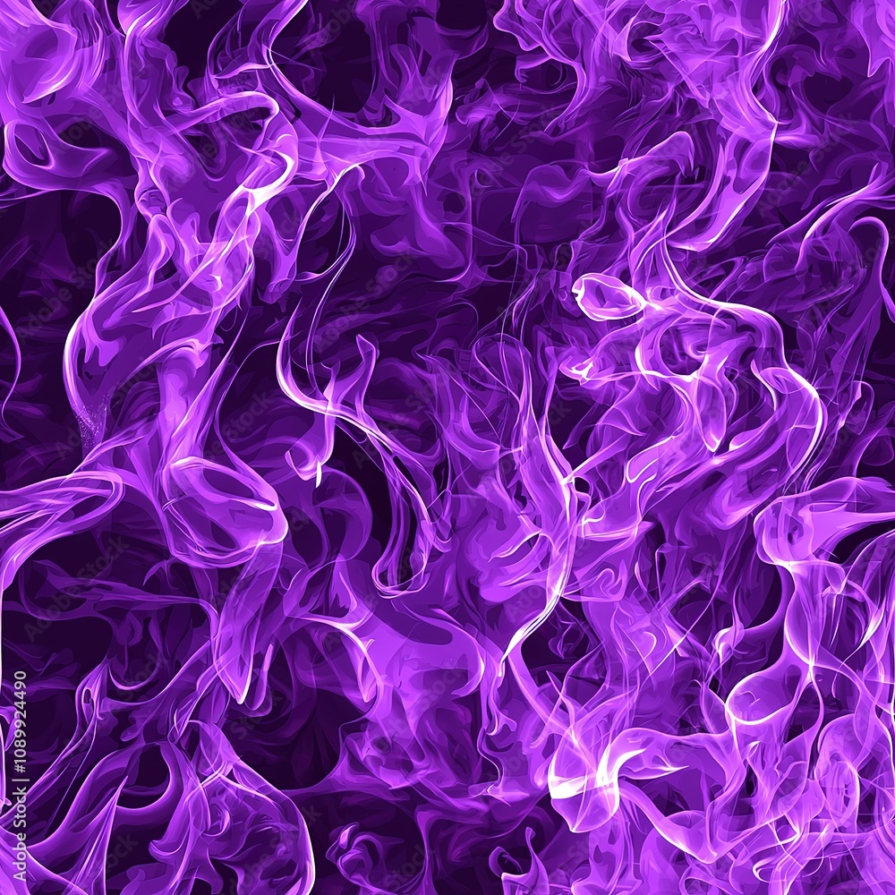 Fototapeta premium Purple Fire Flames Hot Fiery Seamless Pattern Texture