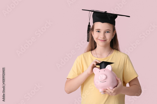 Little girl in mortar board...