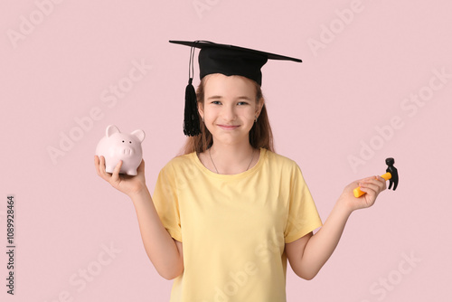 Little girl in mortar board...