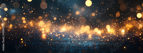 Wallpaper Mural Abstract dark blue glitter and circle shaped bokeh on blurry background. Festive backdrop for holiday or event. Christmas and Happy New year background.	 Torontodigital.ca