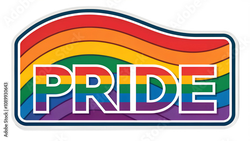 Pride sticker logo isolated transparent background
