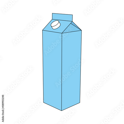 kids drawing milk carton cartoon isolated