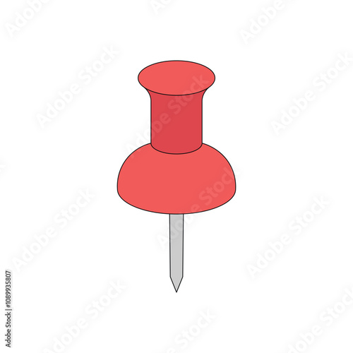 kids drawing push pin cartoon isolated