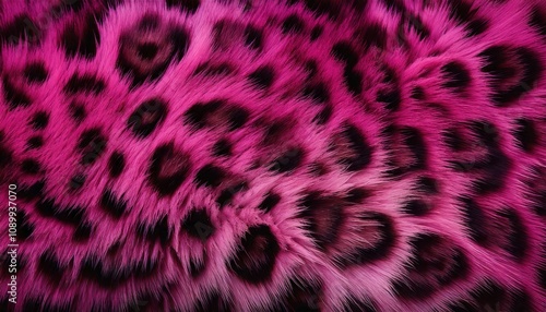 Pink and black leopard print fur background 