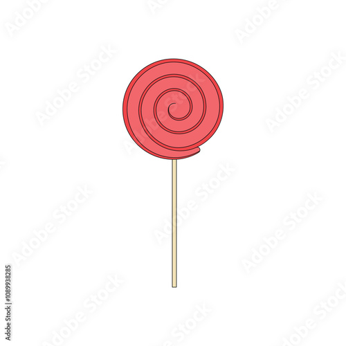 kids drawing swirl lolipop cartoon isolated