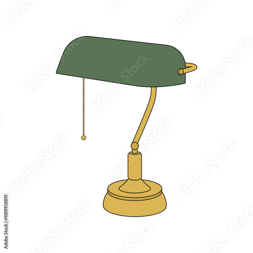 kids drawing vintage desk lamp cartoon isolated