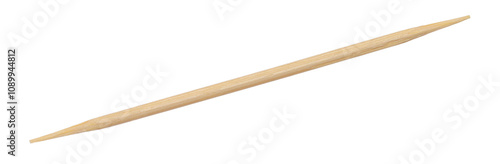 Cuadro en lienzo Wooden toothpick isolated on white background, clipping path