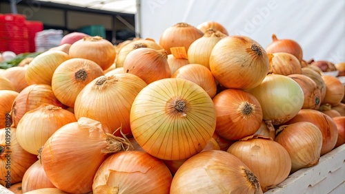 Bright and fresh onions in a pile , onions, vibrant, colorful, fresh, vegetable, organic, food, harvest, agriculture, cooking