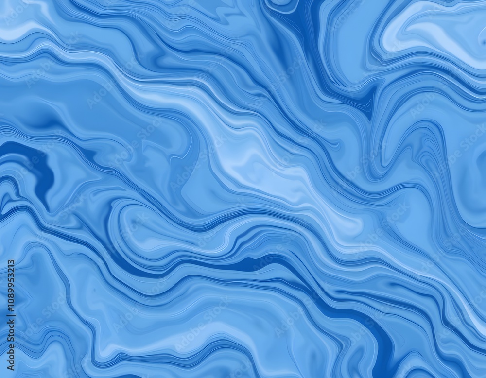 Fototapeta premium Mesmerizing Swirling Blue and White Abstract Pattern with Liquid-Like Movement Created with Generative AI