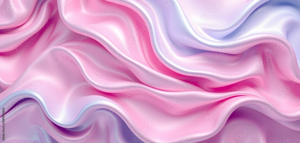 Fototapeta premium Abstract Fluid Waves in Pink, Blue, and Silver with Dynamic Texture and Depth Created with Generative AI
