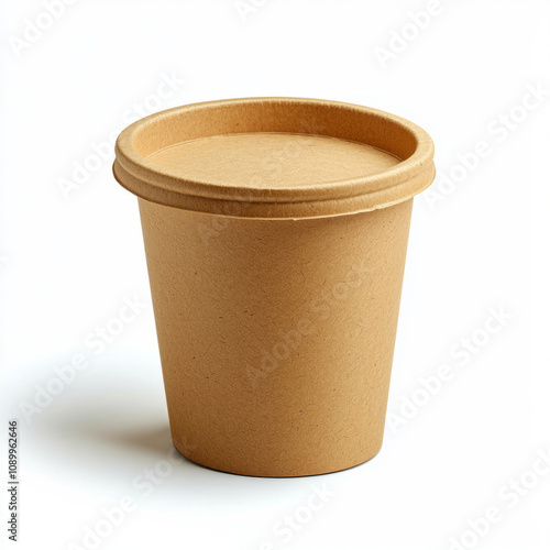 biodegradable food container mockup made of compostable material, perfect for eco friendly packaging solutions. Ideal for takeout or food service photo