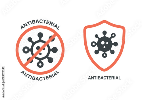 Sanitation icon set. Flat vector illustration. White background.