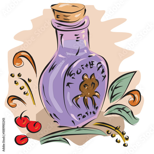 Apothecary Sign and Vector Illustration