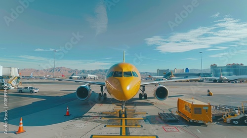 The airline's Airbus A320neo aircraft at Las Vegas Airport. in the united states