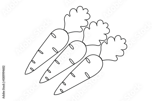 Carrot in continuous single line drawing Premium vector