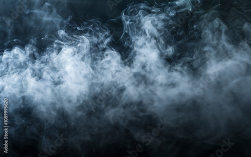 White smoke on a black background .