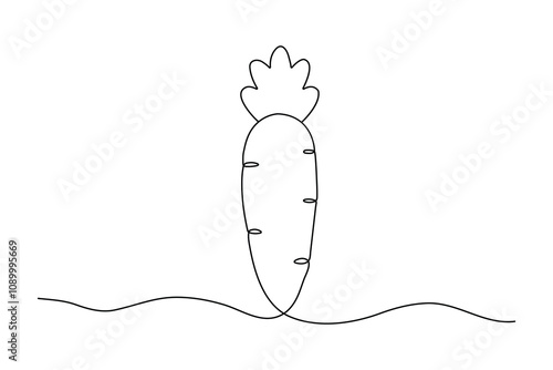 Carrot in continuous single line drawing Premium vector