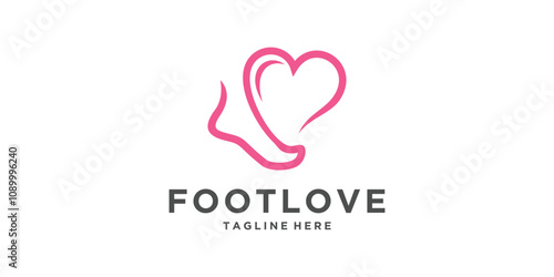 logo design foot love, health, medical, care, logo design symbol, vector, icon, idea, creative.
