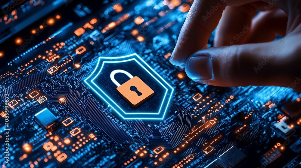 Obraz premium Cybersecurity Report with Business Continuity Strategies Highlighted against Digital Backdrop