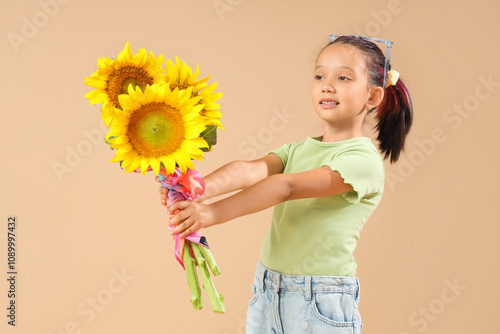 Cute little Asian girl with...
