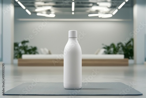 Wallpaper Mural Minimalist water bottle display in modern office space product showcase clean environment focus on design innovative concept Torontodigital.ca