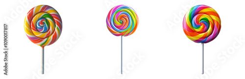 Lollipops on White Background. Isolated on transparent background
