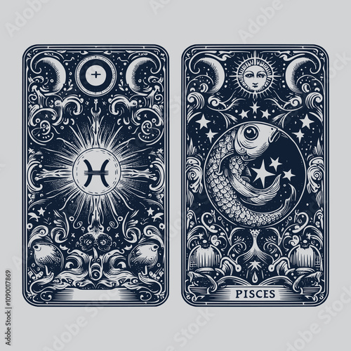 pisces ouija tarot tattoo featuring celestial art