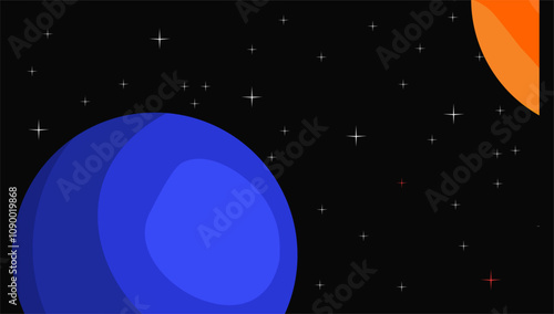 Space theme background full of stars and planets, space background with retro colors, elegant background, astronomy, science