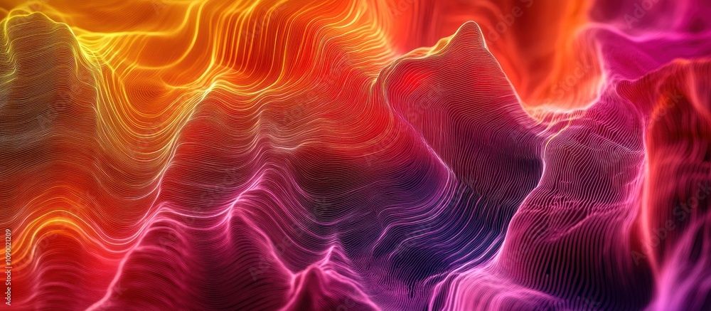 Fototapeta premium Abstract Waveform with Vibrant Colors
