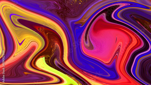 Wallpaper Mural Oil paint effect background illustration with color mix can be used as studio background, marble texture and wallpaper. Torontodigital.ca