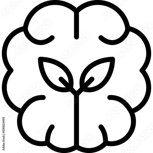 mental health icon illustration design with outline