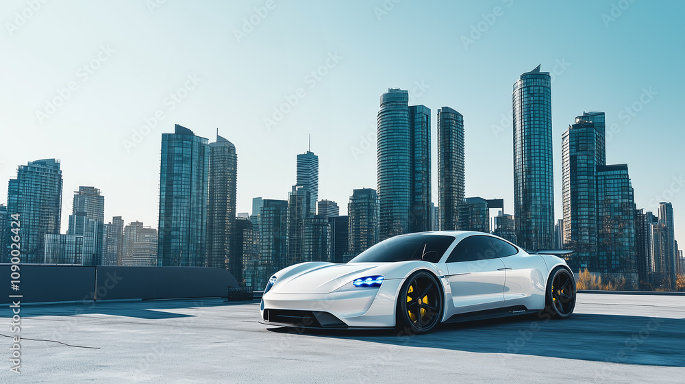 Naklejka premium car in the city
