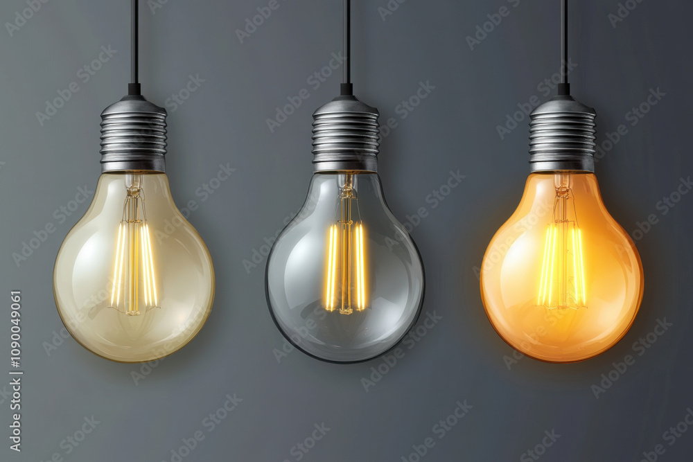 Stylish light bulbs with reflections, showcasing modern design and warm glow. Perfect for adding touch of elegance to any space Stylish light bulbs with reflections, showcasing modern design and warm glow. Perfect for adding touch of elegance to any space