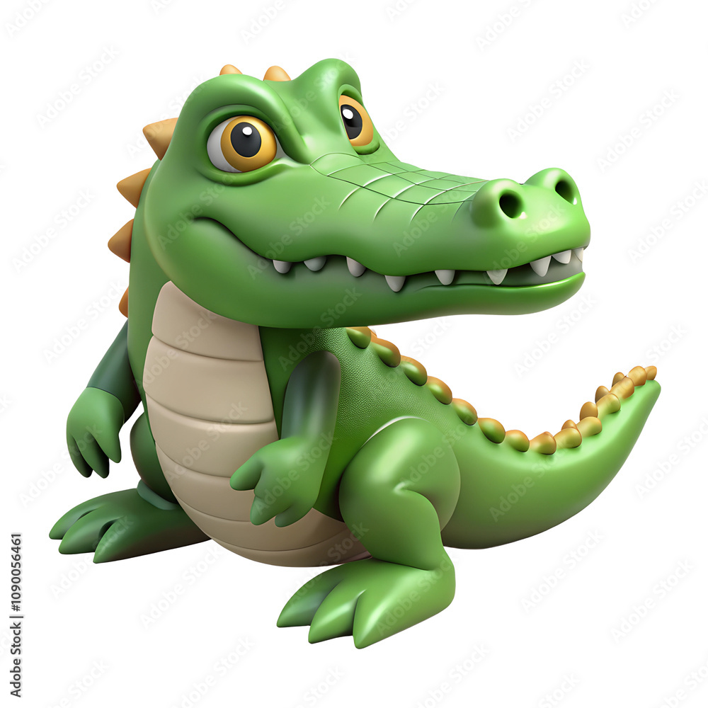 Fototapeta premium crocodile with a smile 3d cartoon icon