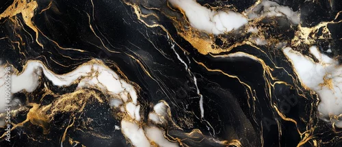 Panel kuchenny z motywem Create an elegant marble pattern design, showcasing swirling hues of rich blacks, whites, and golds, evoking a sense of luxury and sophistication, perfect for backgrounds or stylish decor 