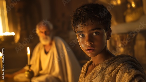 the boy samuel and the priest eli, samuel hears god calling and goes to eli