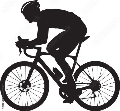 Cyclist Silhouette Vector Dynamic Bicycle Riding Illustration for Active Lifestyle and Sports Enthusiasts, Riding bicycle silhouette vector illustration, Cyclist vector file