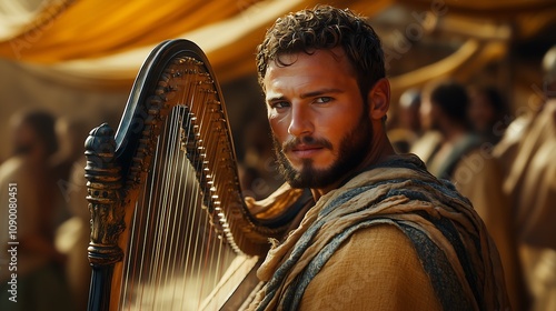 david playing the harp, young king david, o rei davi tocando harpa