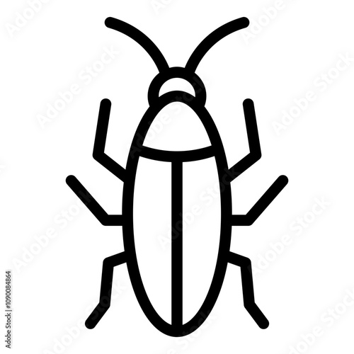 Cockroach outline icon for pest control