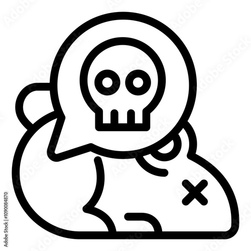 Poison outline icon showing rat as pest control symbol