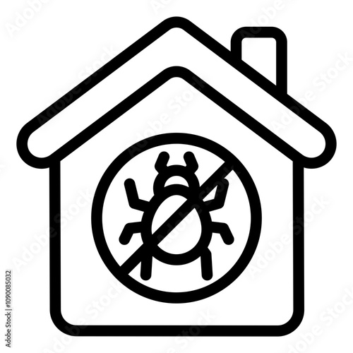 House outline icon representing pest infested or protected house
