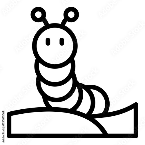 Caterpillar outline icon representing plant pest or insect