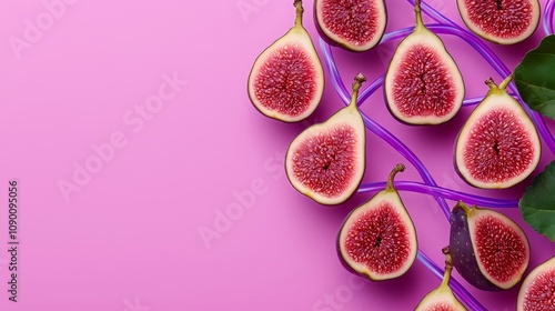 Figs with colorful DNA pattern, representing genetic engineering photo