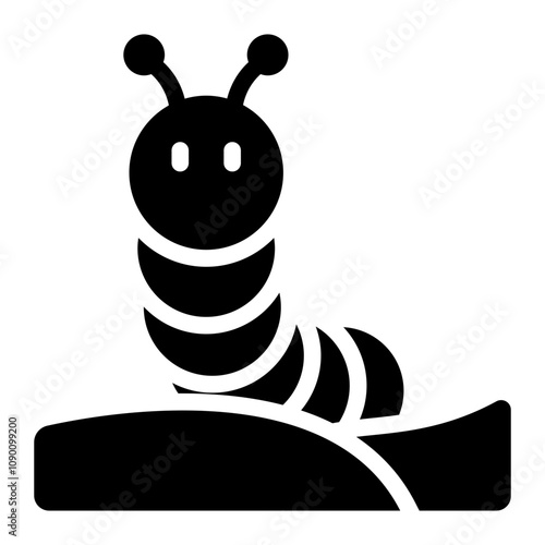 Caterpillar glyph icon representing plant pest or insect