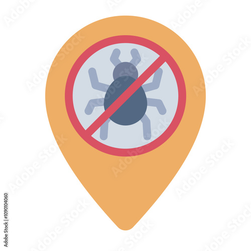 Location flat icon showing pest or bug location